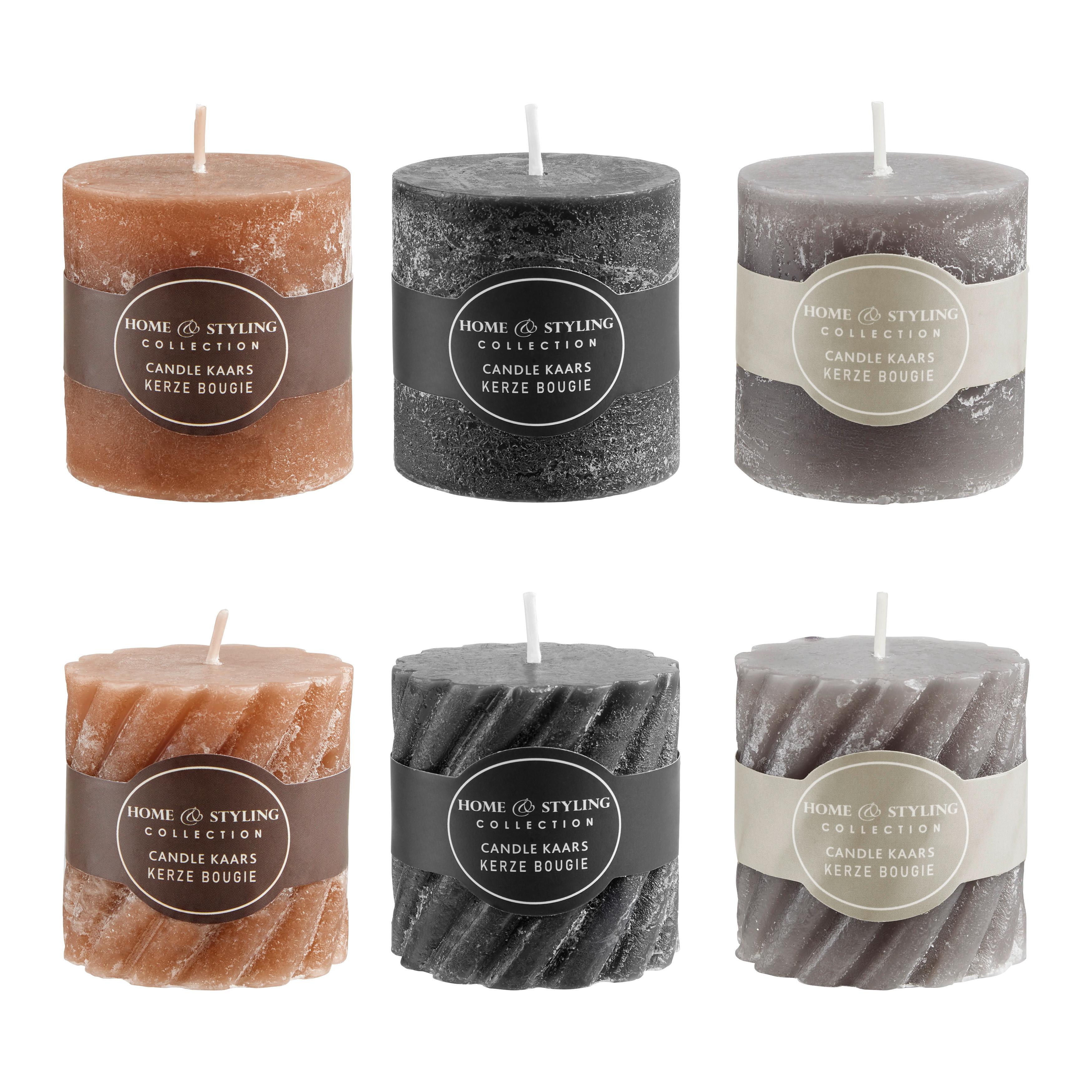 Stupa Svijeća Edith - siva/smeđa, Konvencionalno (5/5/5cm) - Modern Living