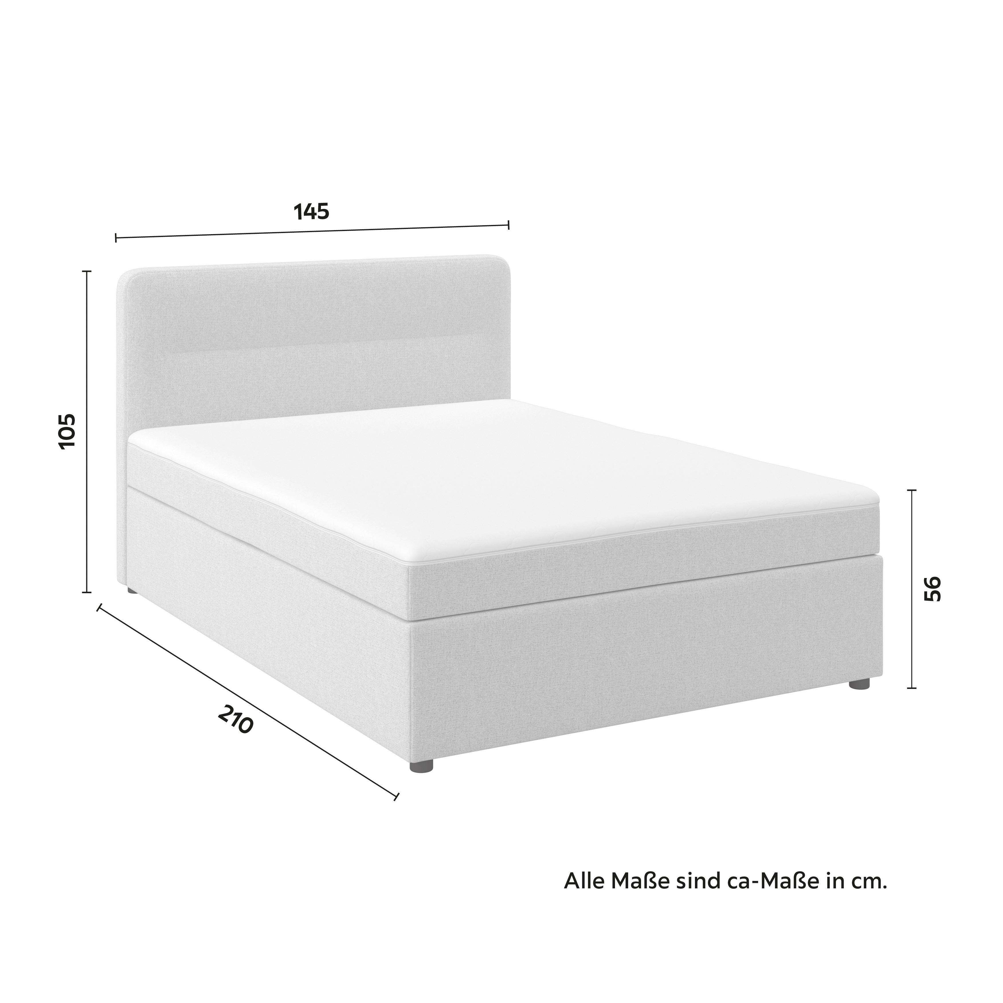 BOXSÄNG MARCO - ljusgrå/svart, Modern, trä/textil (140/200cm) - Bessagi Home
