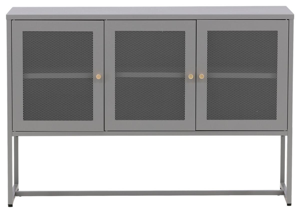 SIDEBOARD MALLA - Hellgrau, Design, Metall (120/80/40cm) - Livetastic