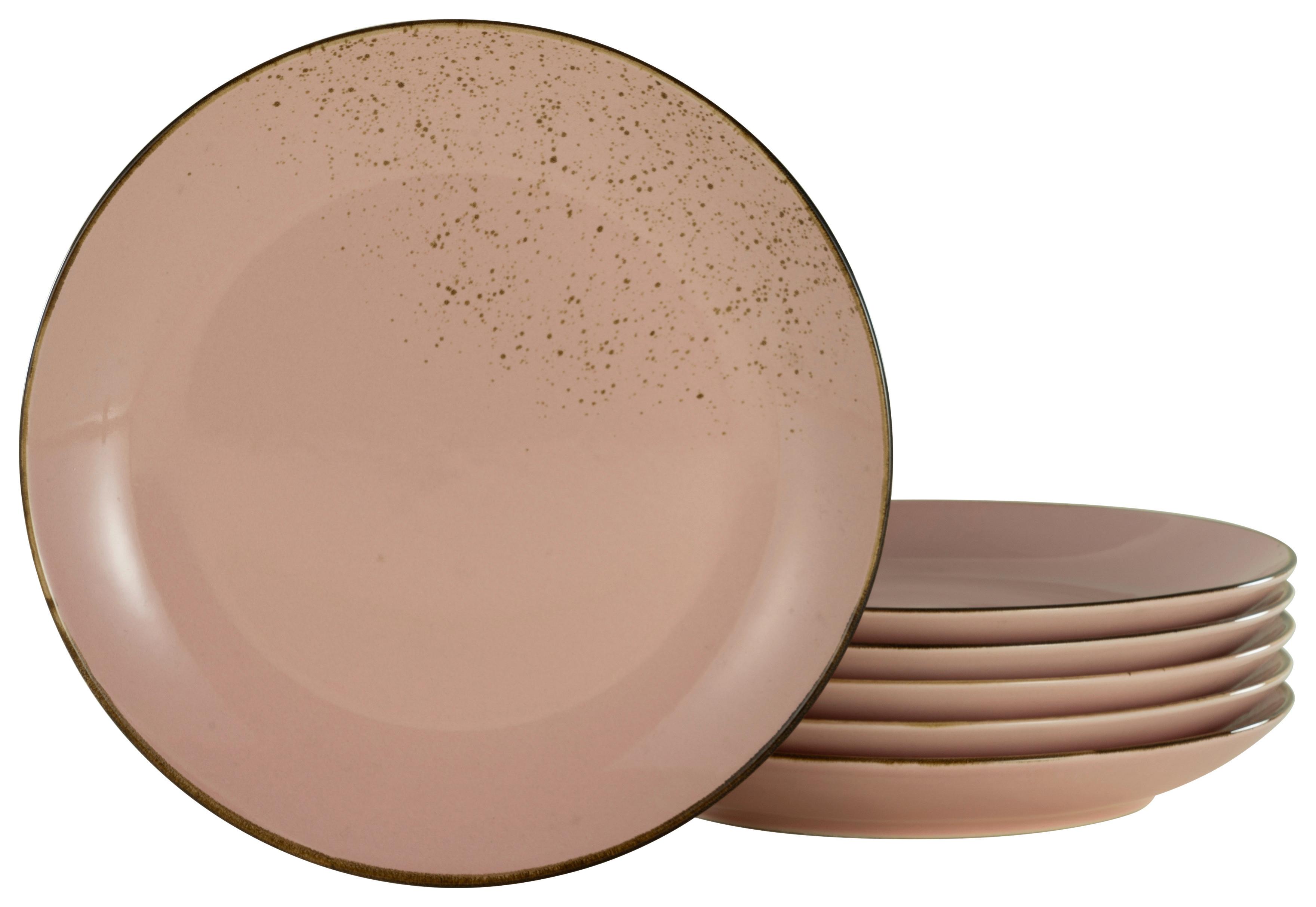 Set Krožnikov Rose, 6-Delni - svetlo roza, Trend, keramika (27cm) - Creatable