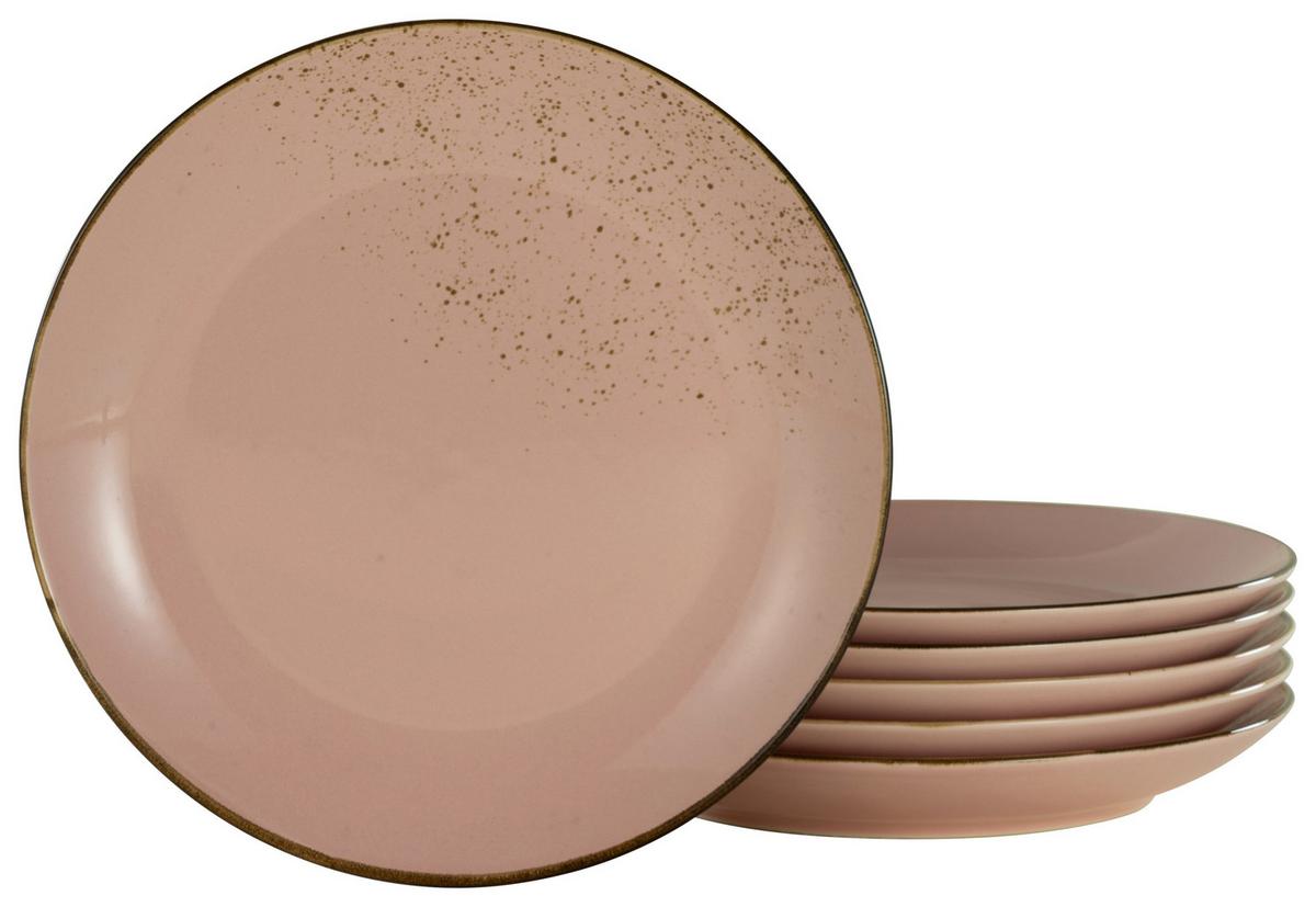 Set Krožnikov Rose, 6-Delni - svetlo roza, Trend, keramika (27cm) - Creatable