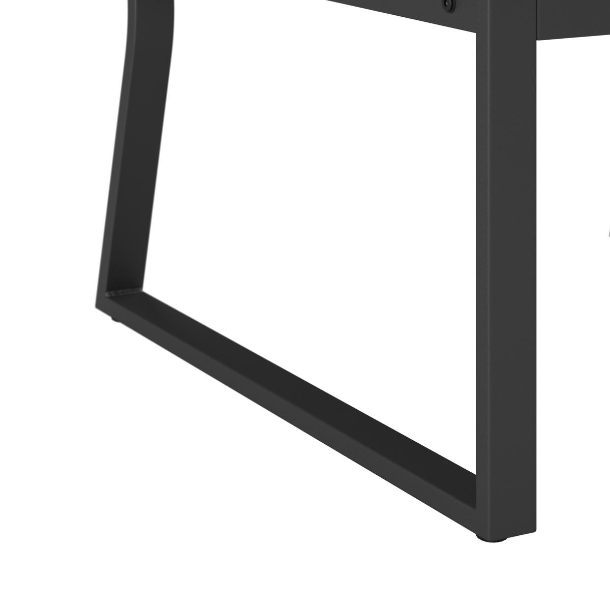 Balkonset Paulina Hellgrau Metall/Outdoorstoff +Abdeckung - Hellgrau/Schwarz, MODERN, Glas/Kunststoff - Bessagi Garden