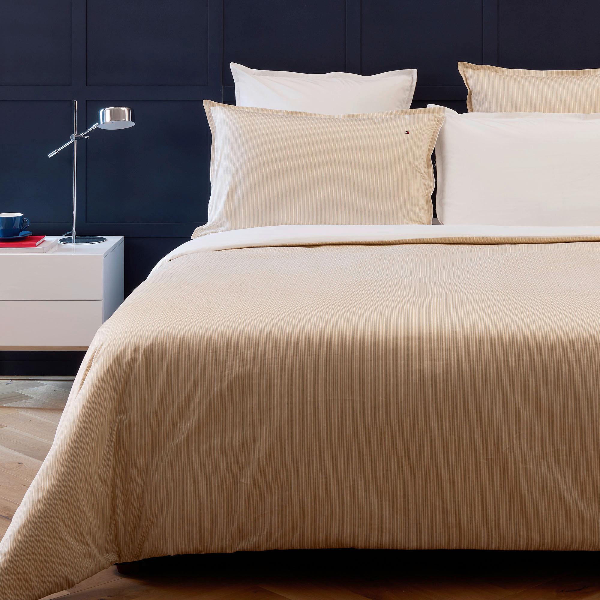 POŚCIEL REFINED STRIPES TOMMY HILFIGER - beżowy, Basics, tkanina (155/220cm) - Tommy Hilfiger