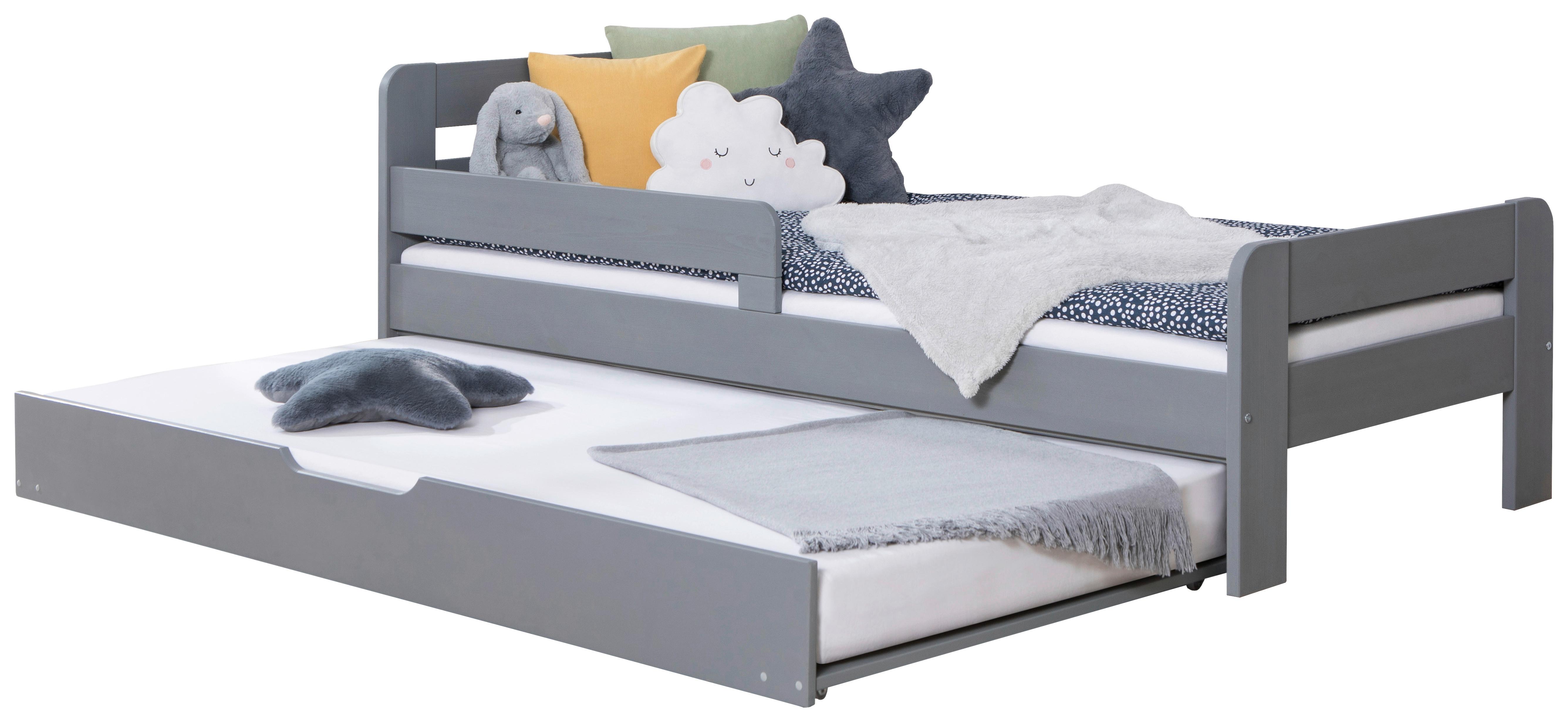 Bett Bennet mit ca. 90x200 cm Hellgrau - Hellgrau/Naturfarben, MODERN, Holz/Textil (90/200cm) - MID.YOU