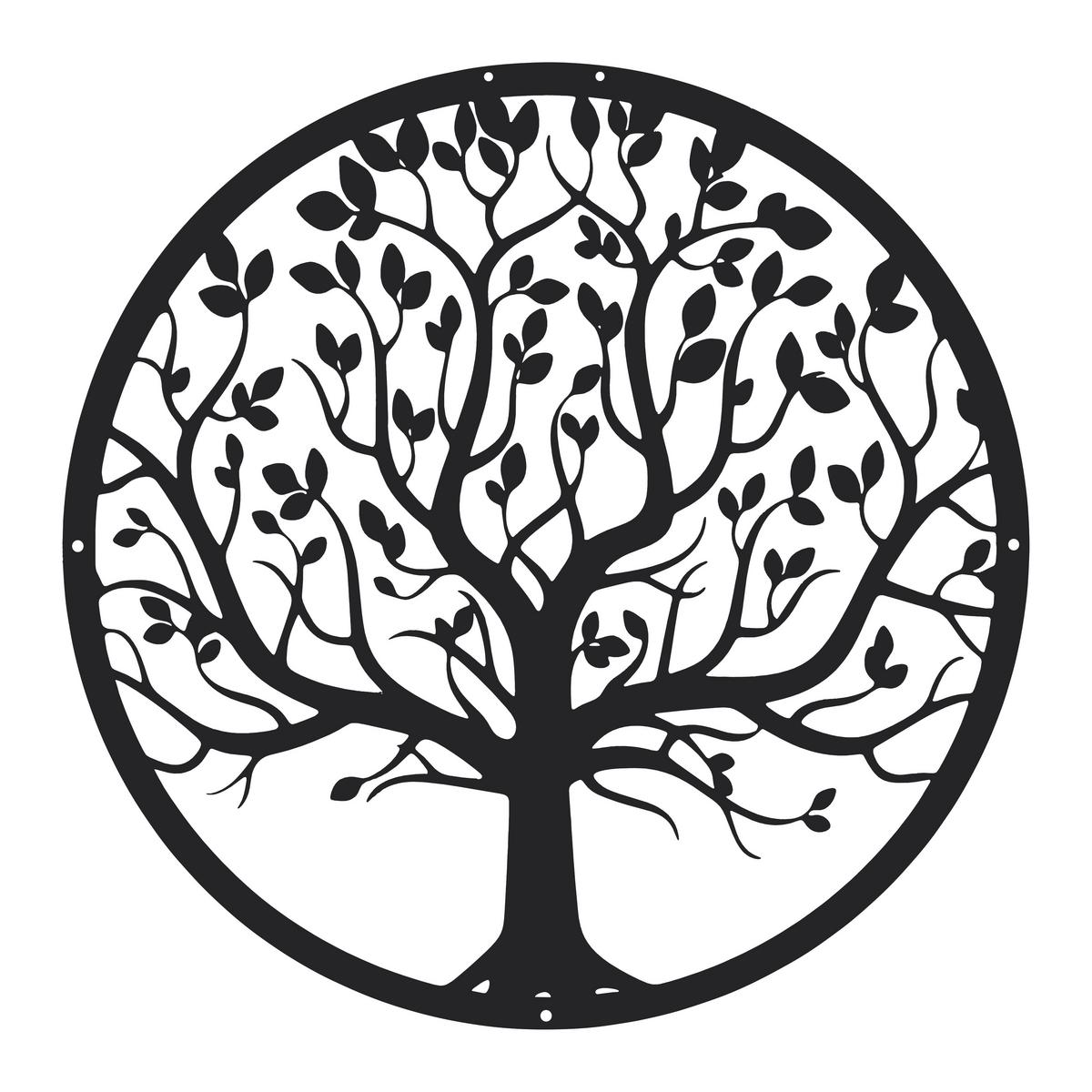 Fali Dekoráció Tree - fekete, Konventionell, fém (40cm) - Modern Living