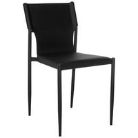 Besucherstuhl Ellon Schwarz ca. 44x82x52cm - Schwarz, MODERN, Leder/Metall (44/82/52cm) - MID.YOU