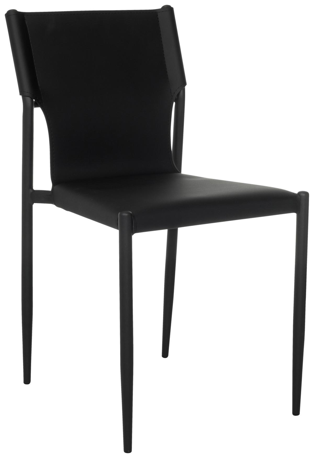 Besucherstuhl Ellon Schwarz ca. 44x82x52cm - Schwarz, MODERN, Leder/Metall (44/82/52cm) - MID.YOU