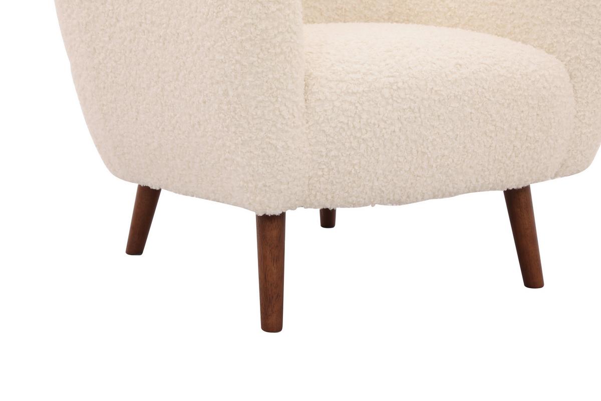 Fotelj Savoy, Bela - bela/barve kostanja, Design, kovina/tekstil (90/98/88cm) - Livetastic