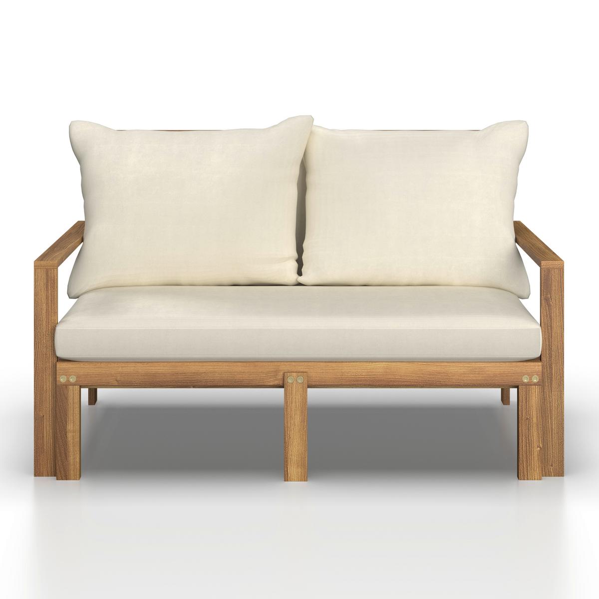 Gartenliege Pia Naturfarben Akazie/Outdoorstoff - Naturfarben, MODERN, Holz/Textil (130/75/80-130cm) - Bessagi Garden