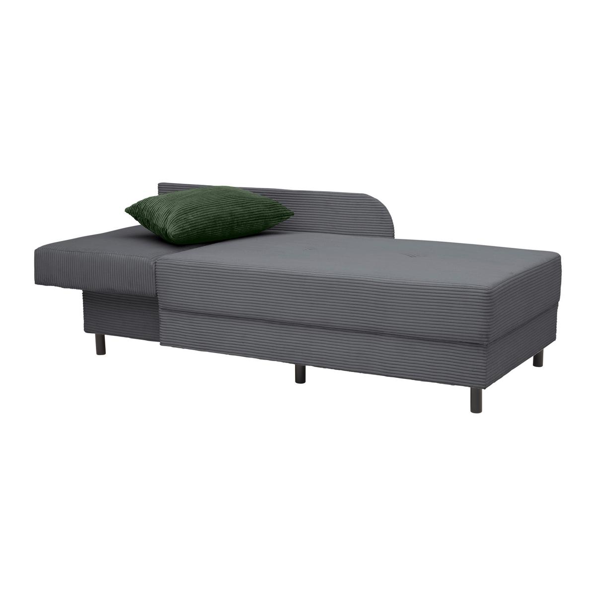 Liege Nova Dunkelgrau - Dunkelgrau/Schwarz, MODERN, Holz/Textil (85/62/145cm) - Mömax