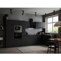 Kotna Kuhinja Z Aparati Oliver, 370x172cm - temno siva/črna, Design, kovina/leseni material (370/172cm) - Respekta