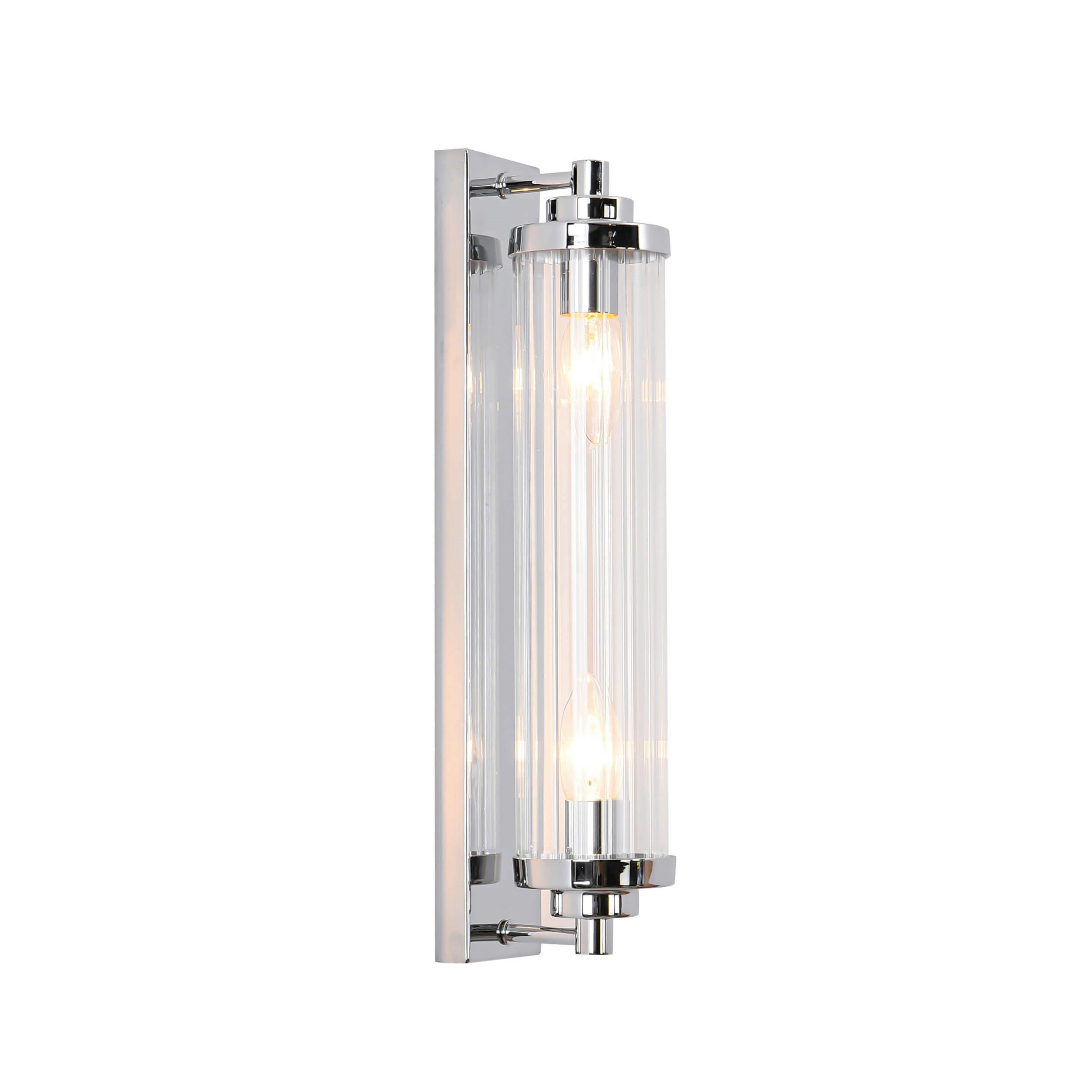 Wandleuchte Lp-2960/1w Ch Lorenzo - Chromfarben, Konventionell, Glas (42/10/8cm)
