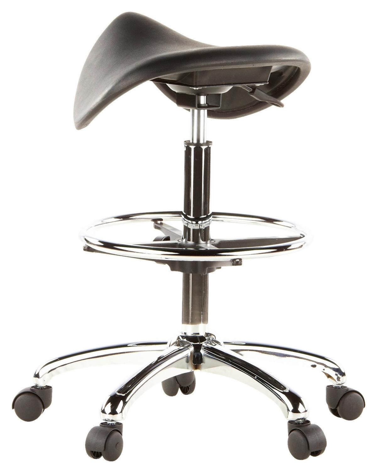 Bürohocker Top Work 13 Schwarz/Chromfarben - Chromfarben/Schwarz, MODERN, Kunststoff/Metall (62/60/62cm) - MID.YOU