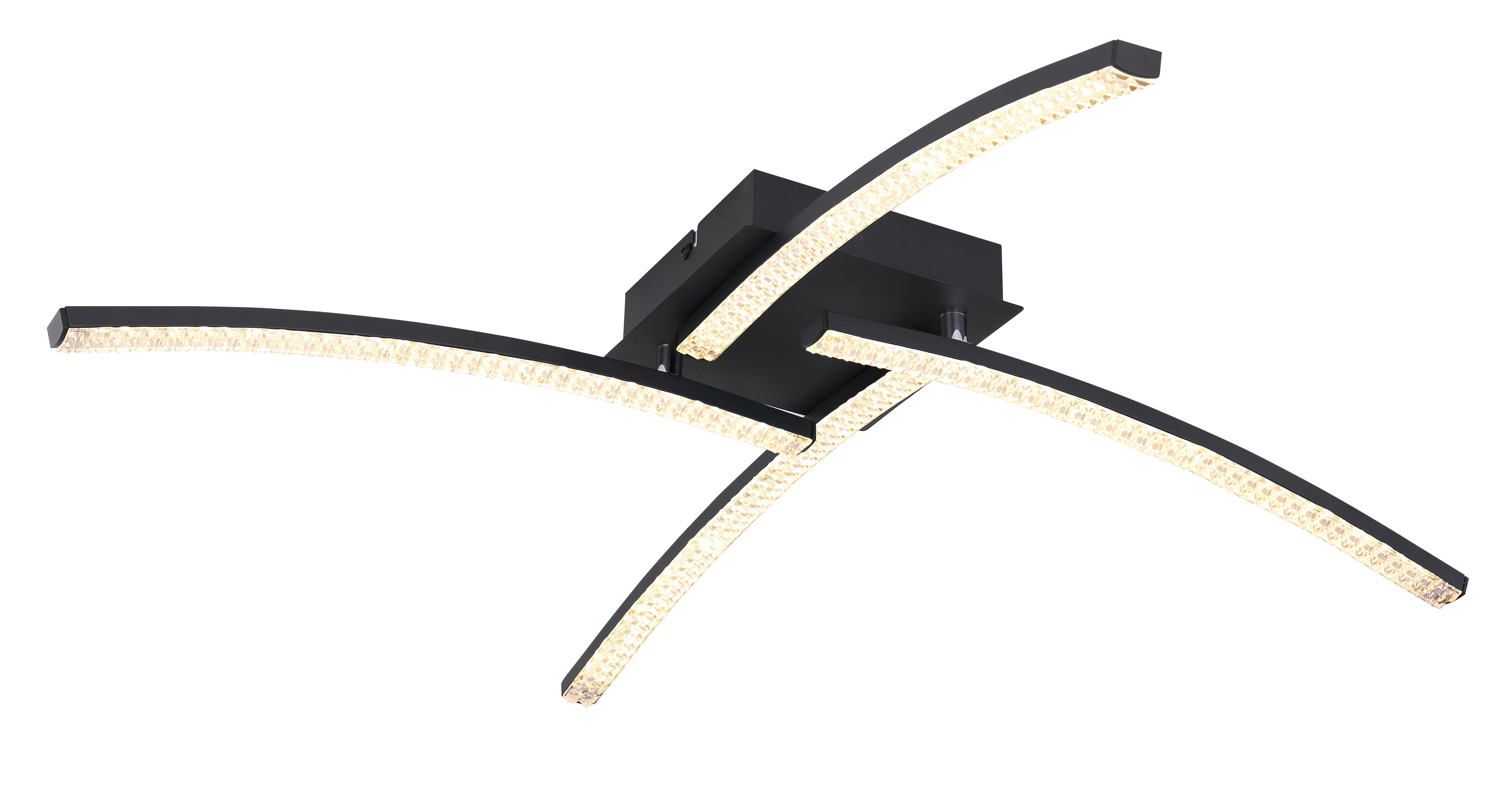 LAMPA SUFITOWA LED ALOIS *SBX* - przejrzysty/czarny, Basics, tworzywo sztuczne/metal (69/69/10,5cm) - Xora