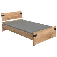 Bett Liverpool ca. 120x200 cm Graphit/Eiche - Eichefarben/Graphitfarben, Design, Holzwerkstoff (120/200cm) - MID.YOU