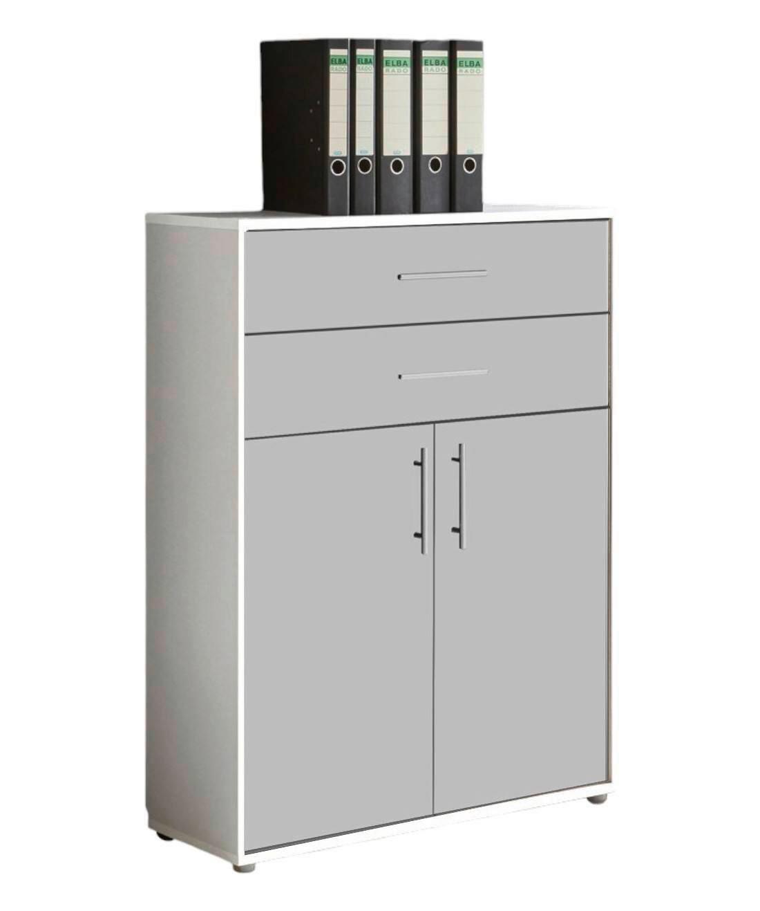 AKTENSCHRANK OFFICE EDITION - Hellgrau/Weiß, LIFESTYLE, Holzwerkstoff (84,4/113,6/33cm) - MID.YOU