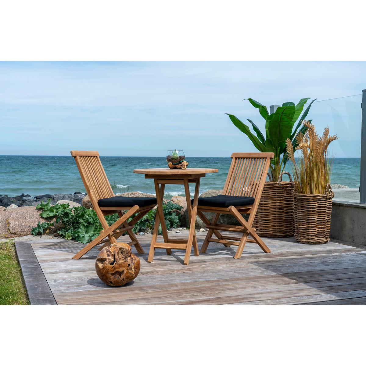 Gartenstuhl-Set Teak klappbar 2er-Set - Teakfarben, MODERN, Holz (46/89/62cm) - Gardenson