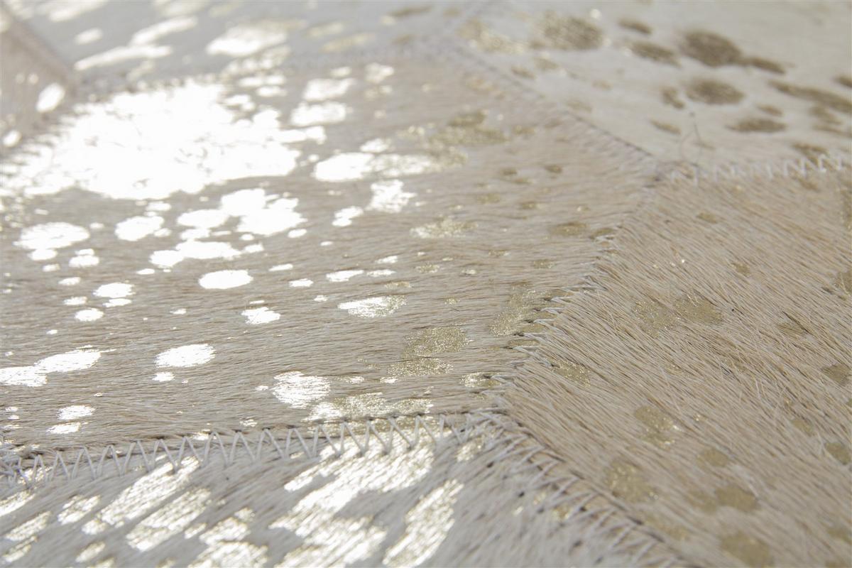 POUF DAZZLE 200 - Goldfarben/Creme, Design, Leder (45/45/45cm) - Kayoom