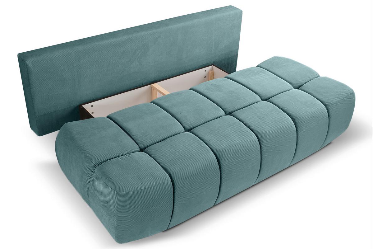 Schlafsofa Lauder Mintblau - Schwarz/Minttürkis, Basics, Holz/Kunststoff (207/93/105cm) - MID.YOU