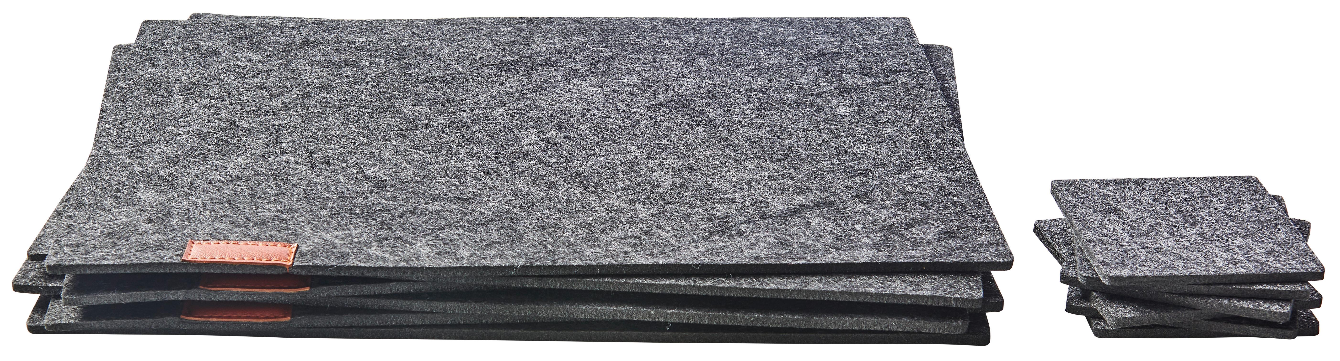 BORDSTABLETT FELT - mörkgrå, Modern, textil - Mömax