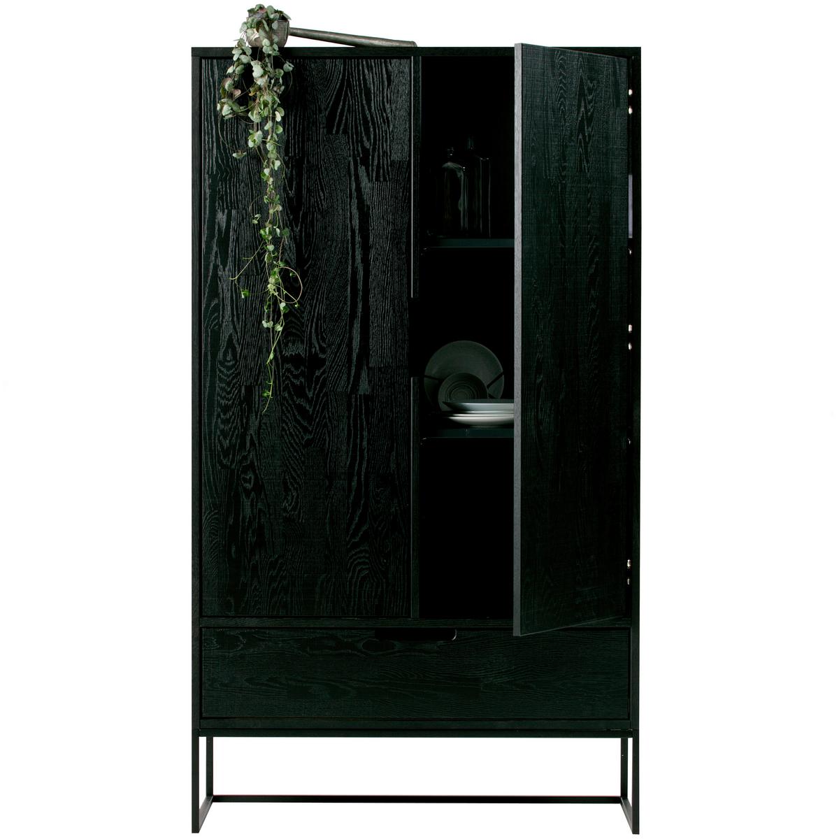Mehrzweckschrank Silas Schwarz - Schwarz, Design, Holz/Metall (85/149/35,5cm) - Livetastic