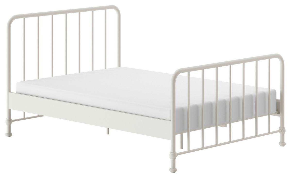 Kinderbett BRONXX Weiß ca.140x200cm aus Metall - Weiß, ROMANTIK / LANDHAUS, Holz/Metall (140/200cm) - Vipack