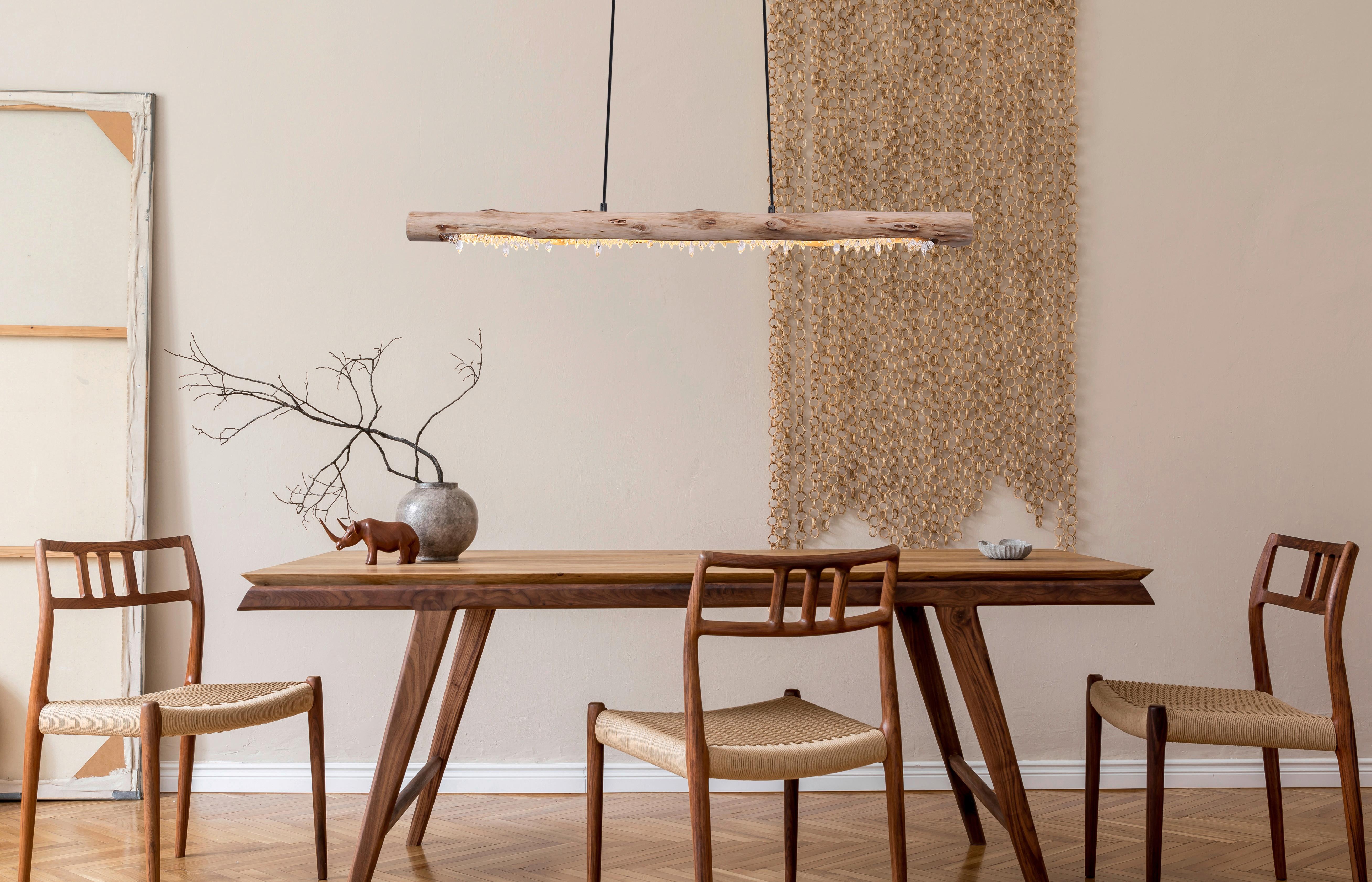 suspension FELICITAS - Schwarz/Naturfarben, Basics, Holz/Kunststoff (100/8/150cm) - Globo
