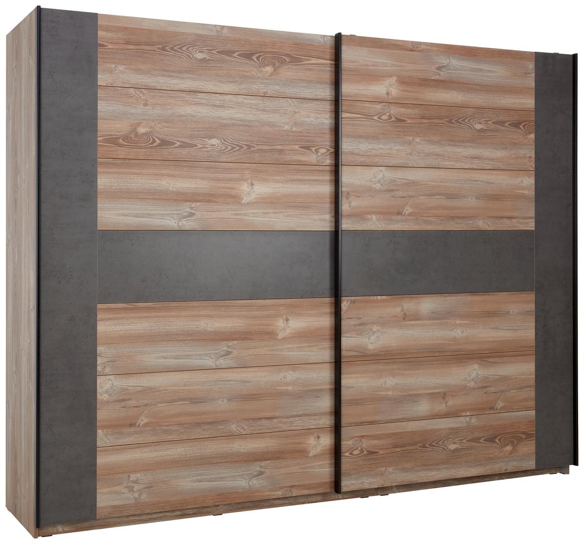 Dulap Chanton - culoare lemn pin/gri închis, Lifestyle, plastic/metal (221/210/62cm) - Mömax