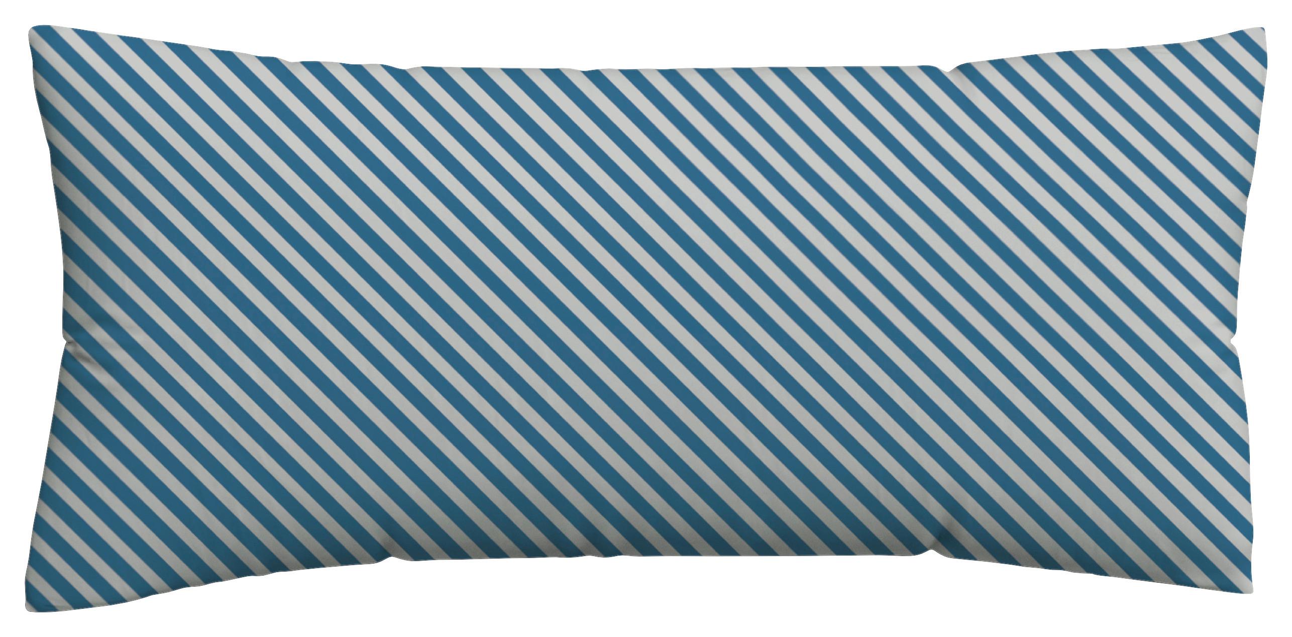 Kopfpolsterbezug Woven Satin Blau/Hellgrau ca. 40x80cm - Blau/Hellgrau, Basics, Textil (40/80cm) - Schlafgut