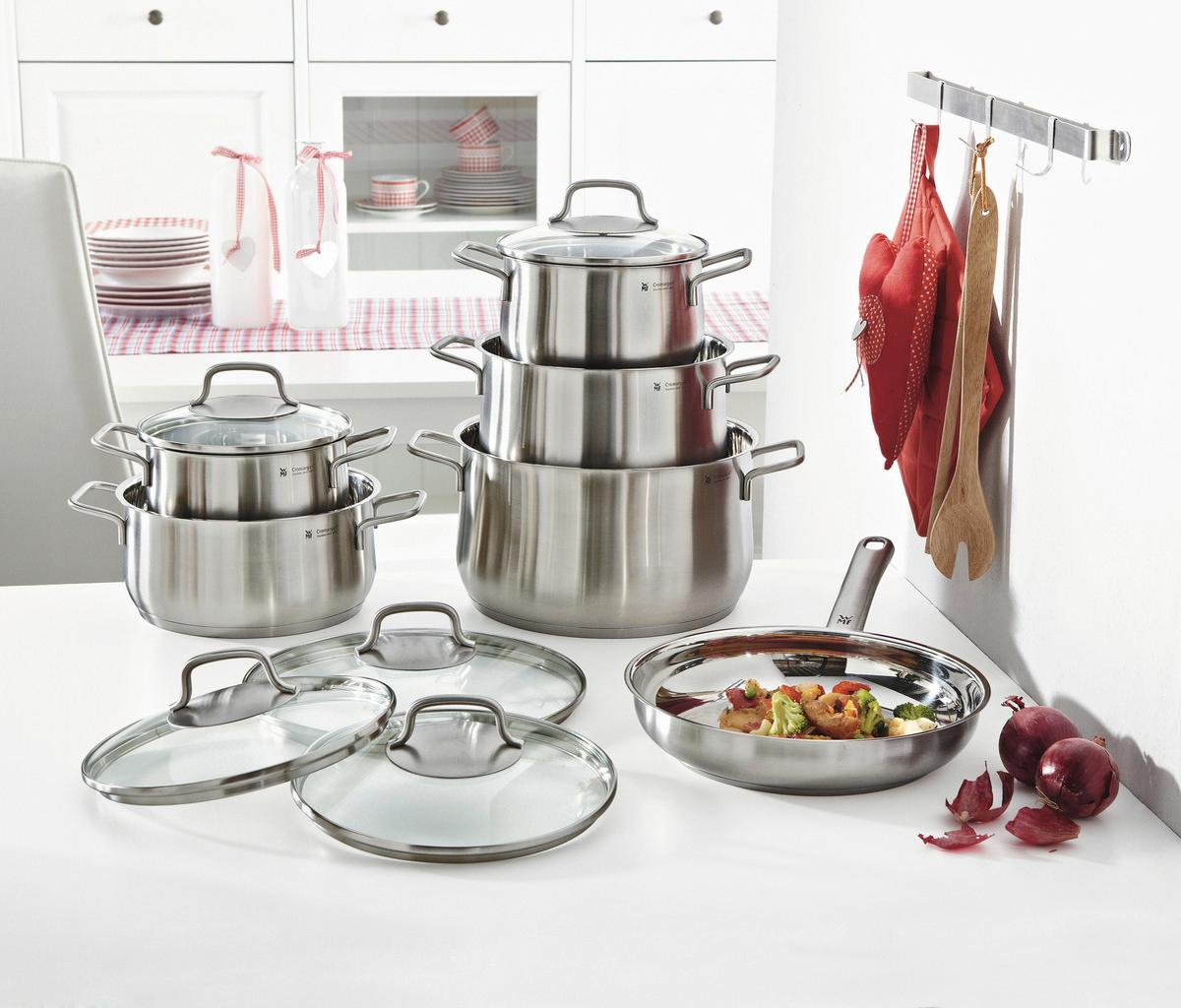 ZESTAW GARNKÓW 0739166030 WMF - kolor stalowy/przejrzysty, Basics, metal/szkło - WMF