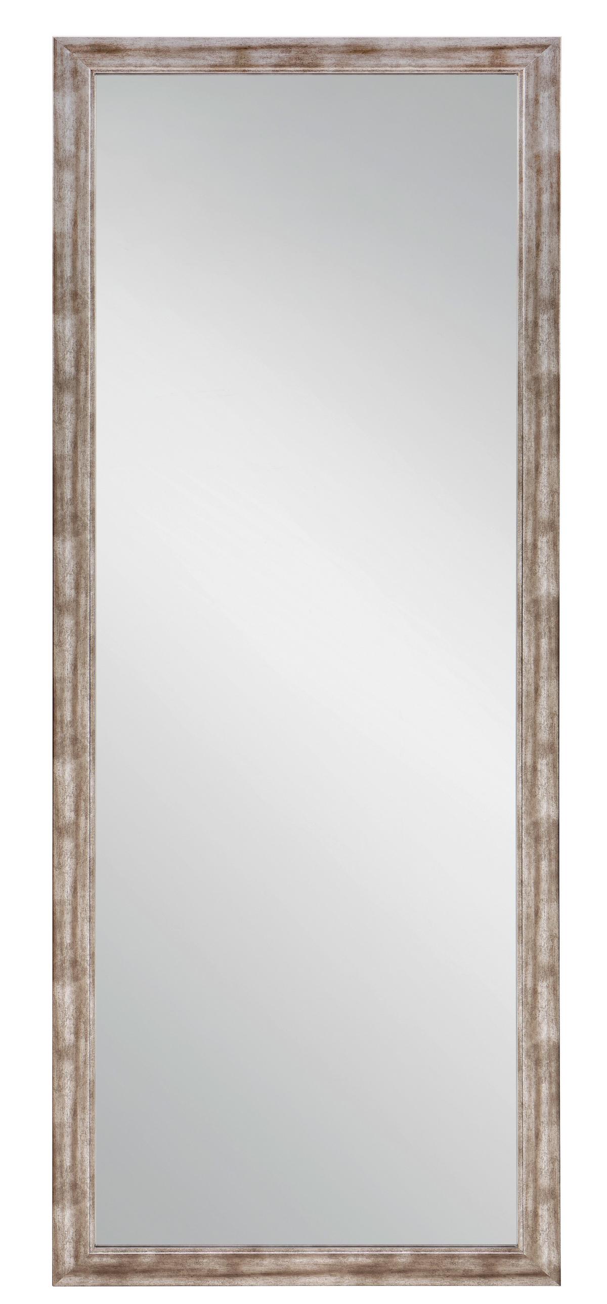 Fali Tükör Ezüst Színű Keret Metallic - nikkelszínű/ezüstszínű, Romantik / Landhaus, faalapú anyag (66/186cm)