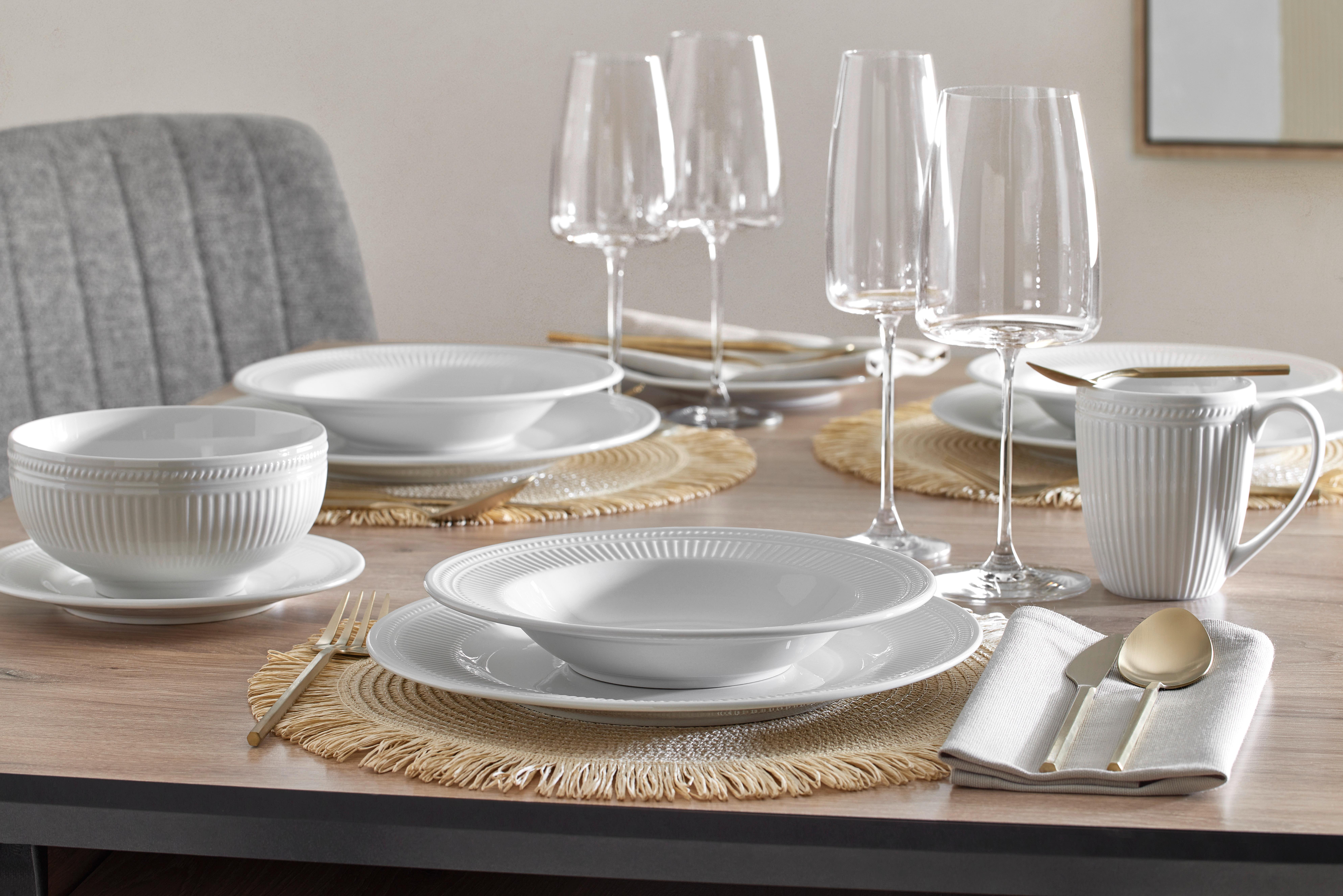 KOMPLETT SERVIS ROSEMARY - vit, Klassisk, keramik (32.5/28/28cm) - Mömax