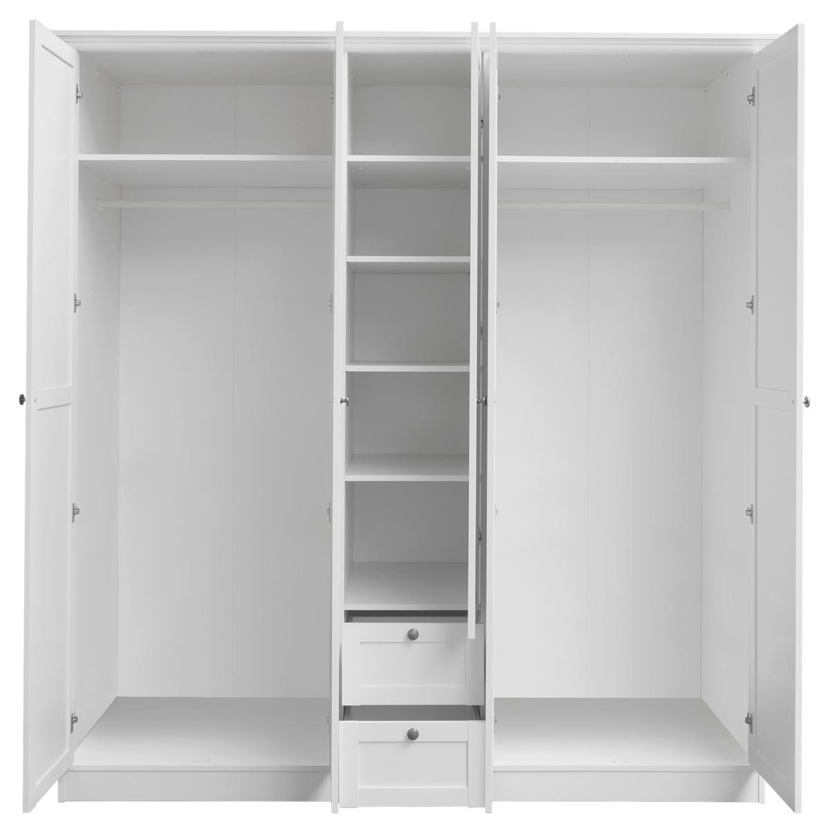 SZAFA UCHYLNA LANDWOOD 19 - kolor srebrny/biały, Lifestyle, materiał drewnopochodny/metal (190/200/67cm) - MID.YOU