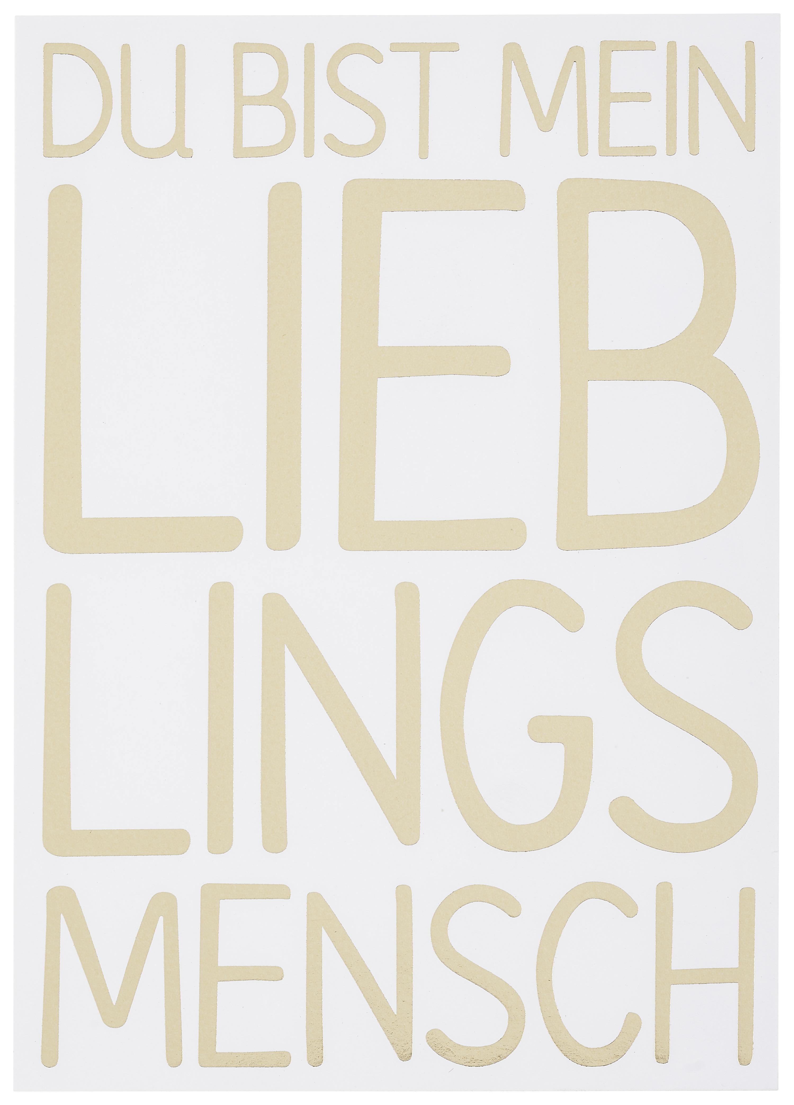 Postkarte Lieblingsmensch - Goldfarben/Schwarz, MODERN, Papier (10,5/14,8cm)