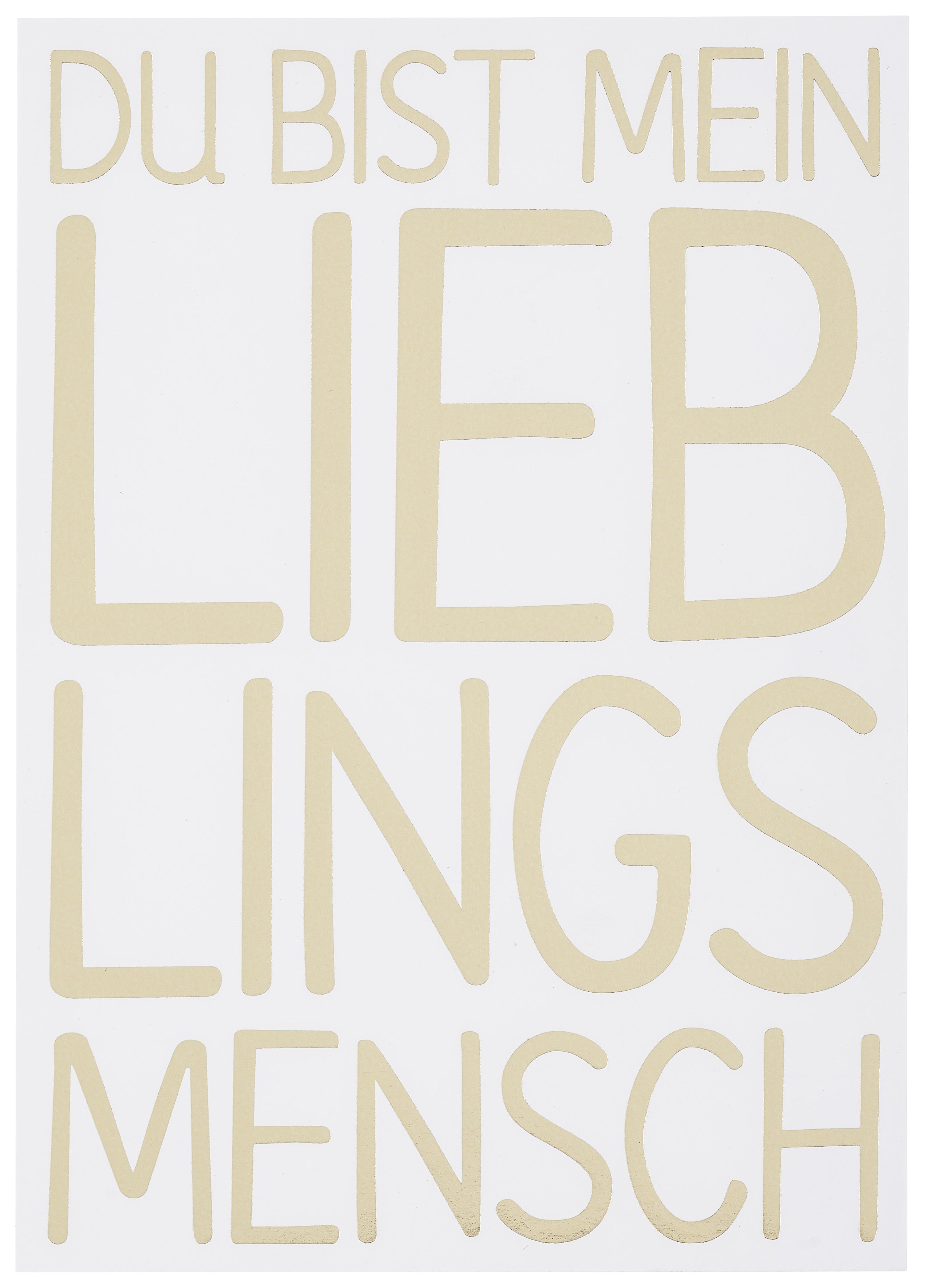 POSTKARTE Lieblingsmensch - Goldfarben/Schwarz, MODERN, Papier (10,5/14,8cm)