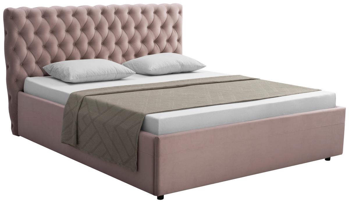 Polsterbett Katar Flieder ca. 160x200cm - Flieder/Schwarz, KONVENTIONELL, Textil (160/200cm) - Mömax