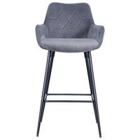 STOŁEK BAROWY DAISY - czarny/szary, Modern, metal/drewno (54/109/53cm) - MID.YOU