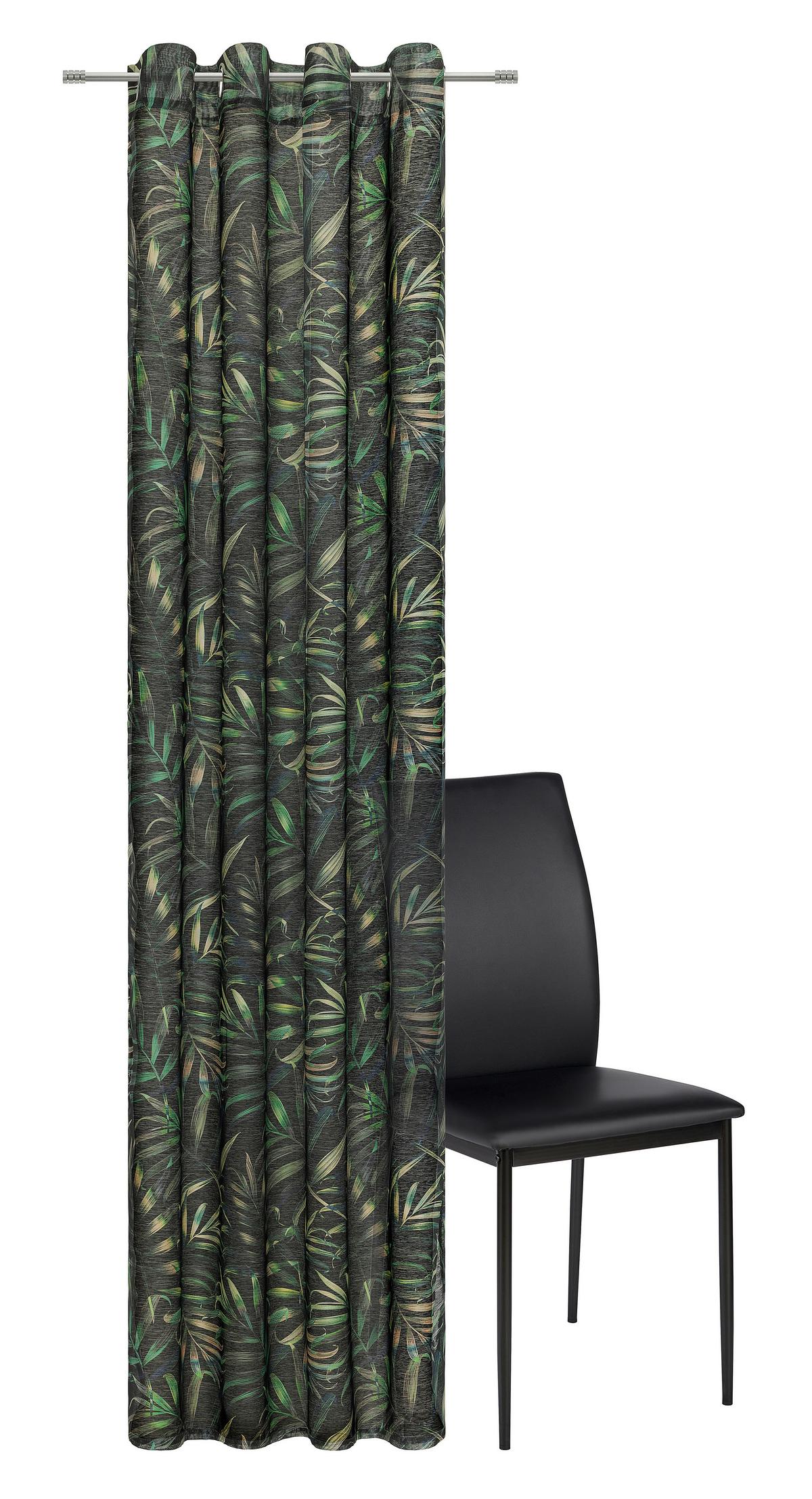 ZASŁONA NA PRZELOTKACH DJUNGEL - zielony/czarny, Design, tkanina (132/245cm) - Esposa