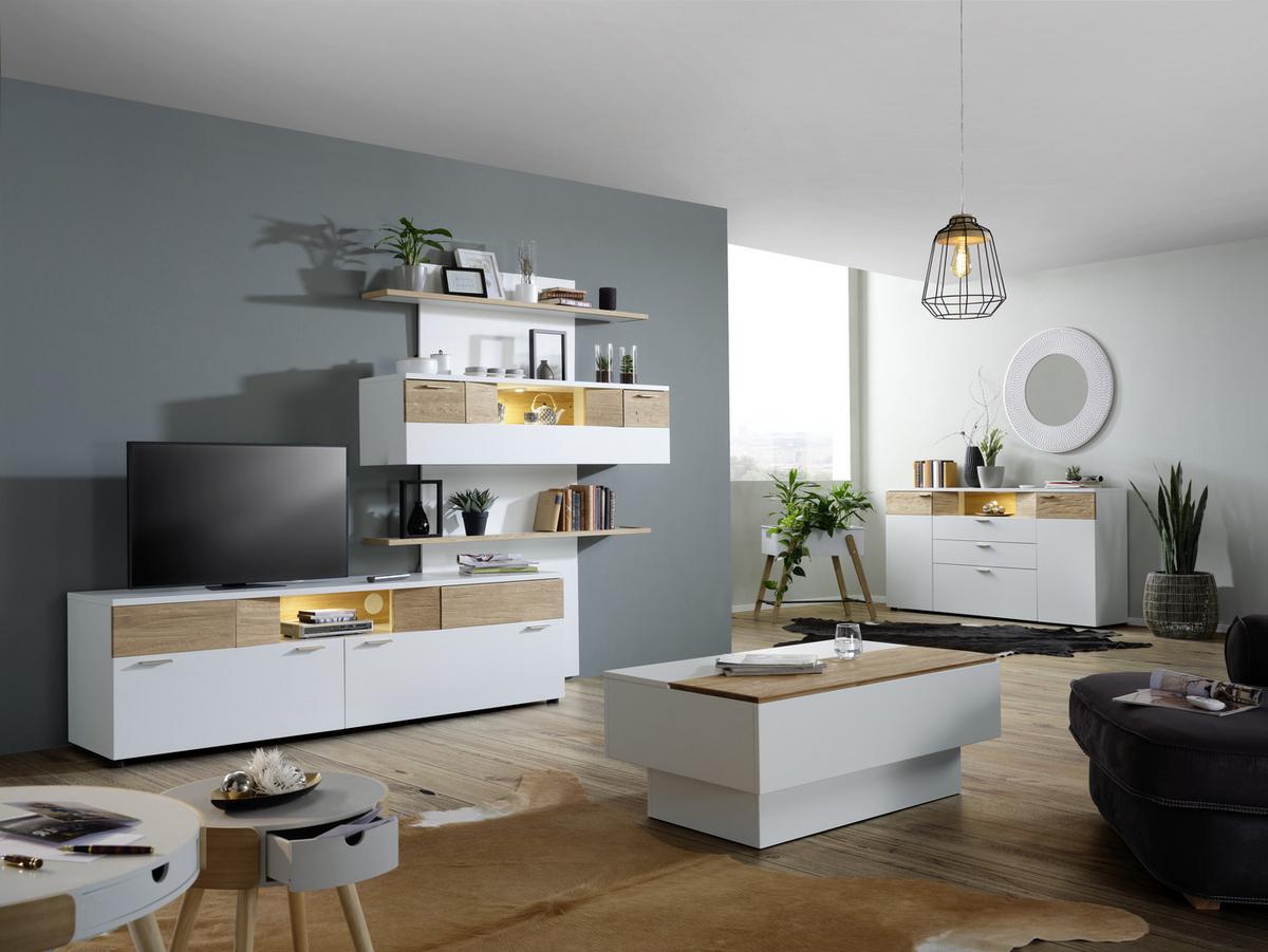 Wandpaneel in Weiß - Weiß, MODERN, Holzwerkstoff (150/204/25cm) - Premium Living