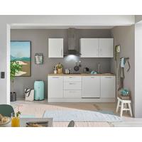 Konyhablokk Gépek Nélkül Turin Zb 220 White - krómszínű/Artisan tölgy, Trend, faalapú anyag/fém (220cm) - MID.YOU