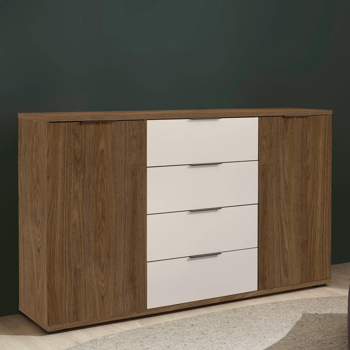 Kommode Ravenna Nussbaumfarben/Kaschmir - Kaschmir/Nussbaumfarben, KONVENTIONELL, Holzwerkstoff/Kunststoff (150/91/38cm) - Mömax