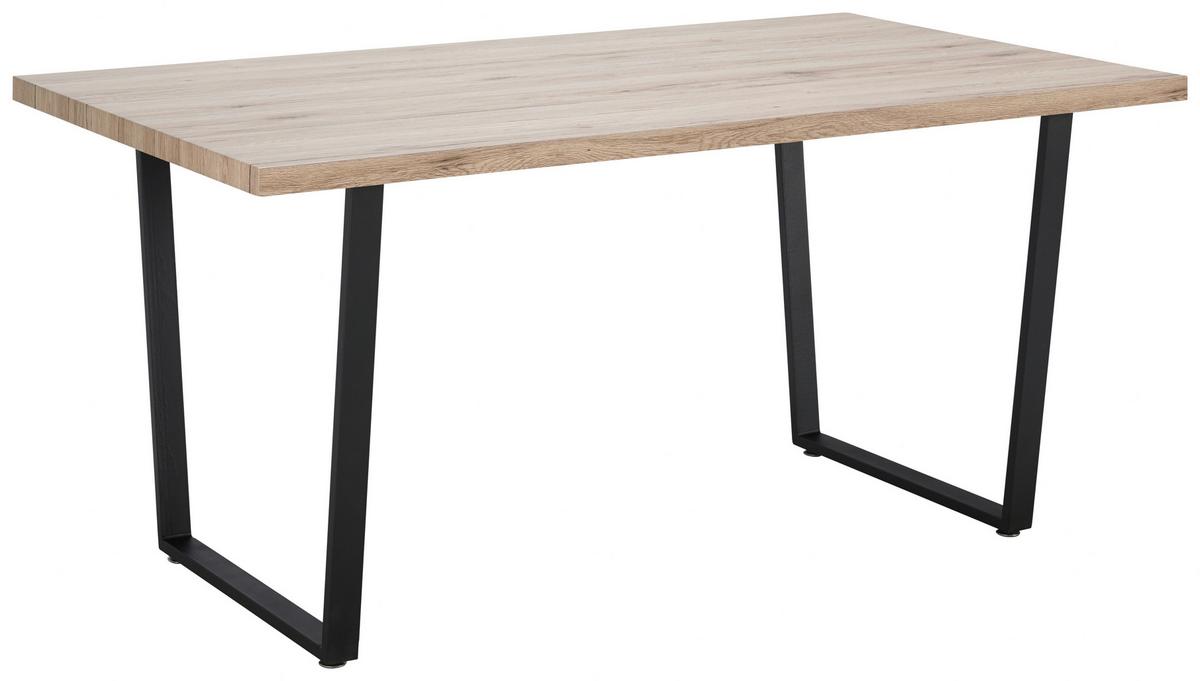 STÓŁ DO JADALNI DAVE - kolor dębowy/czarny, Modern, metal/drewno (160/90/76cm) - Bessagi Home
