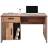 Schreibtisch Braun/dunkelgrau - Dunkelgrau/Schwarz, MODERN, Holzwerkstoff/Kunststoff (126,5/73,5/60cm) - Premium Living