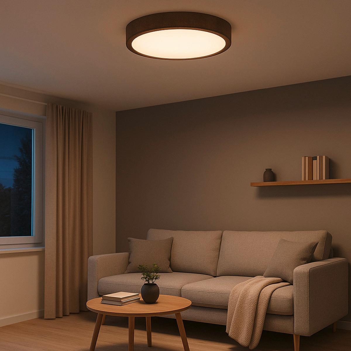 LAMPA SUFITOWA LED G97013/70 SLIMLINE LED / DE - biały/ciemnobrązowy, Konventionell, tworzywo sztuczne/metal (34/6,5cm) - Brilliant