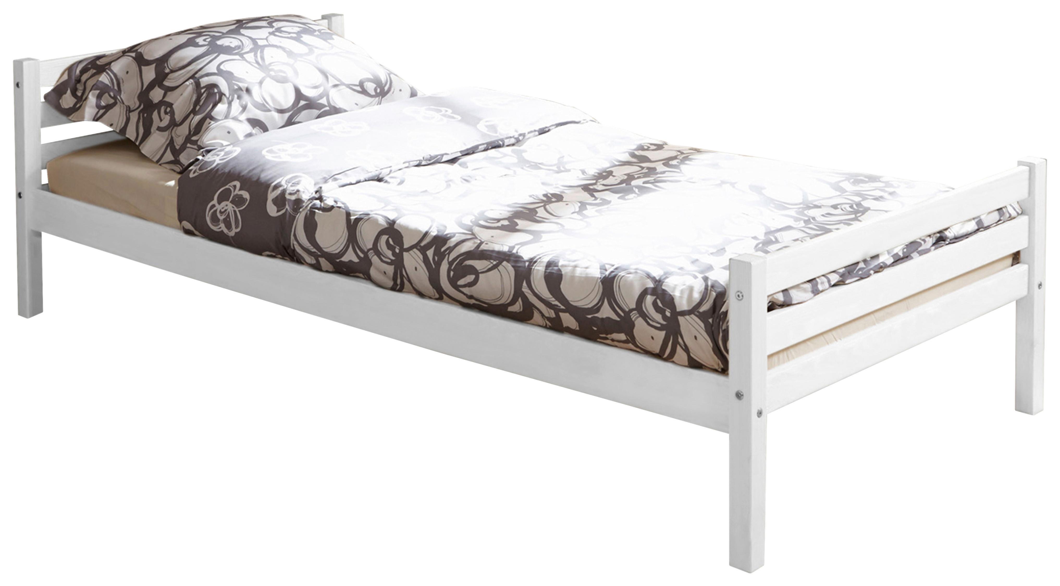 Bett "Nadine", aus Kiefer, weiß - Weiß, KONVENTIONELL, Holz (90/200cm) - MID.YOU