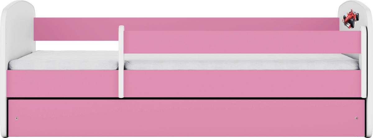 Otroška Postelja Babydreams, Bela, Roza, 80x160cm - pink/bela, Moderno, tekstil/leseni material (80/160cm) - MID.YOU