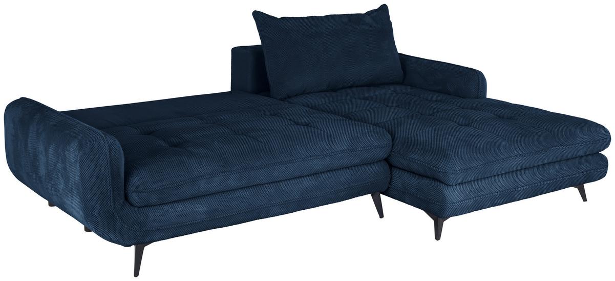 Coltar WAVE - albastru închis, Modern, lemn/metal (266/189cm) - Modern Living