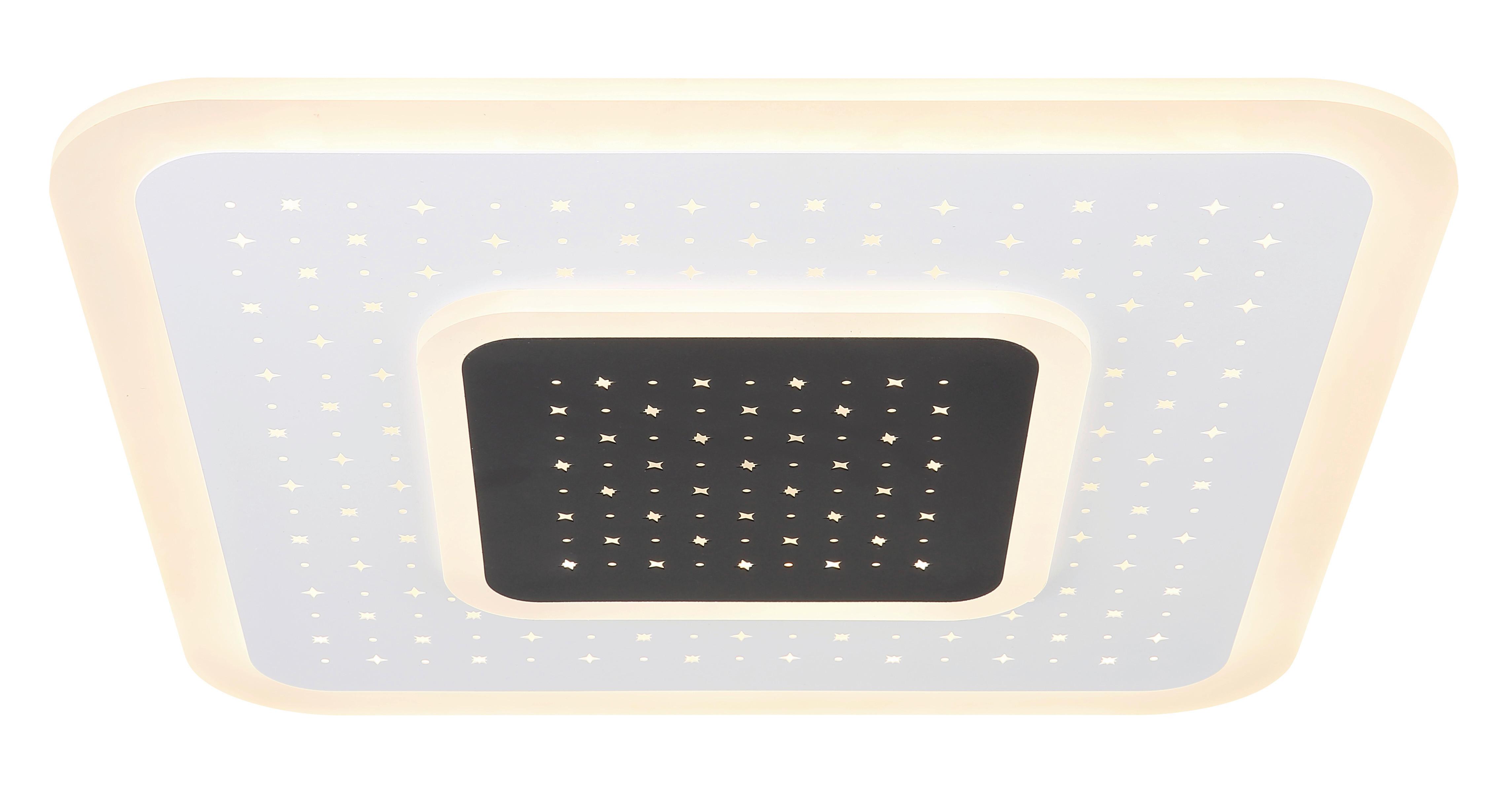 LED-Deckenleuchte Gisell max. 47 Watt. - Opal/Schwarz, Design, Kunststoff/Metall (46/46/5,5cm) - Globo