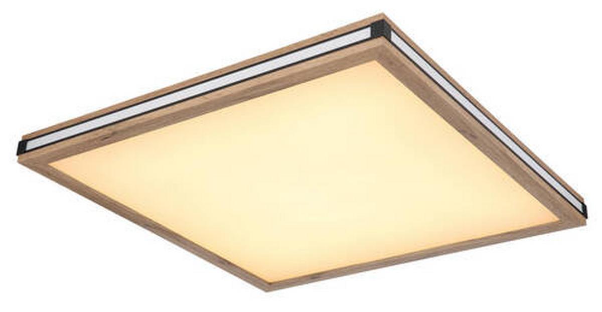 Stropna Led-svetilka Carla, S Sijalko - črna/bela, Natur, kovina/umetna masa (60/60/7,5cm) - Globo
