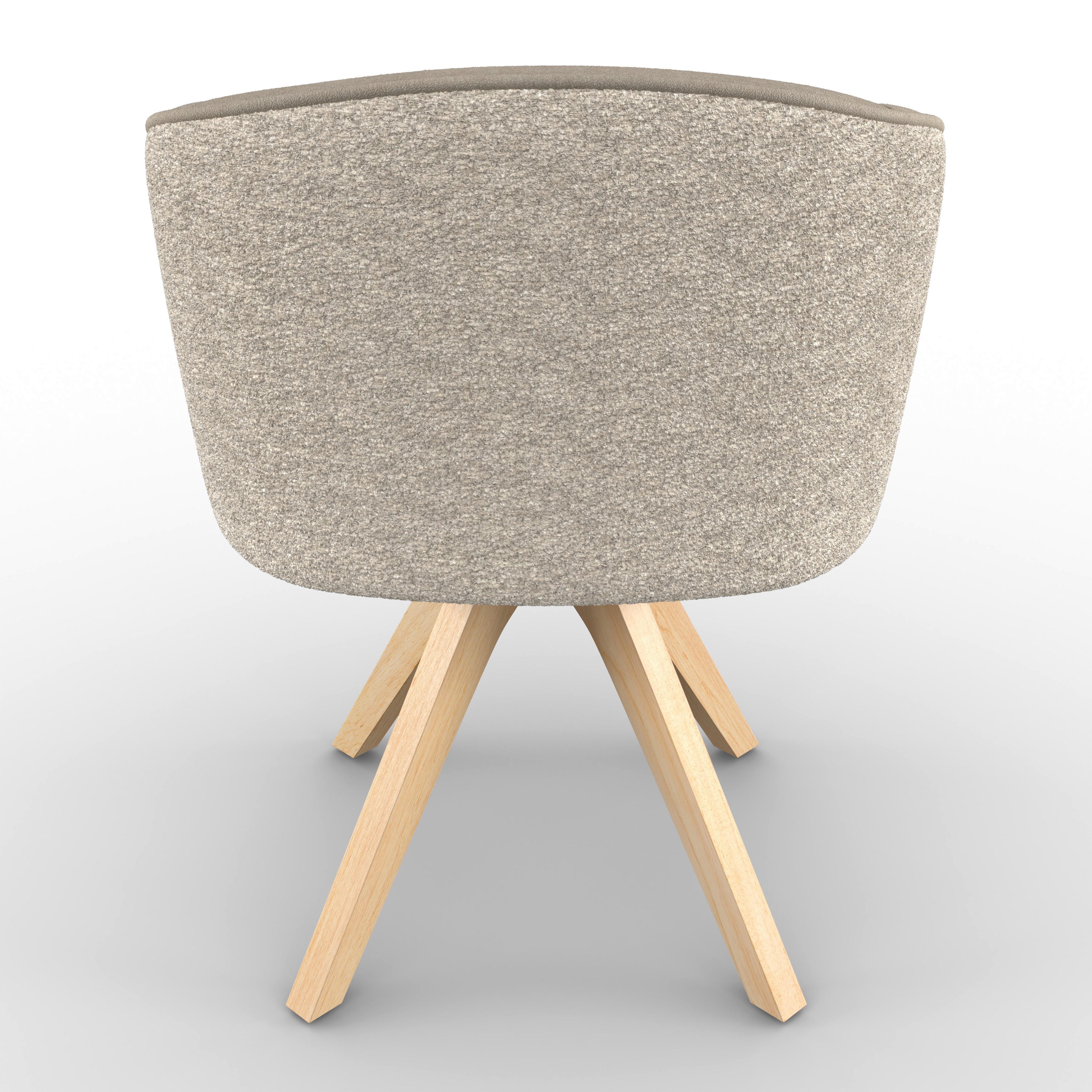 STOL MED ARMSTÖD EMMIE - taupe/ekfärgad, Modern, trä/textil (60/75/60cm) - Bessagi Home